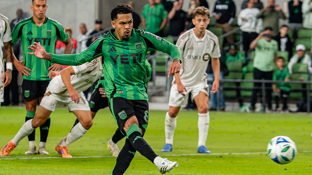Austin FC's Dani Pereira converting a PK against LAFC