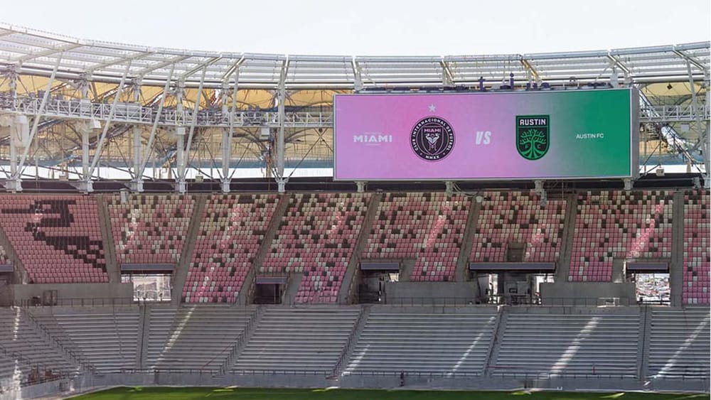 Inter Miami CF's Nu Stadium (view of seats and large video screen) 
