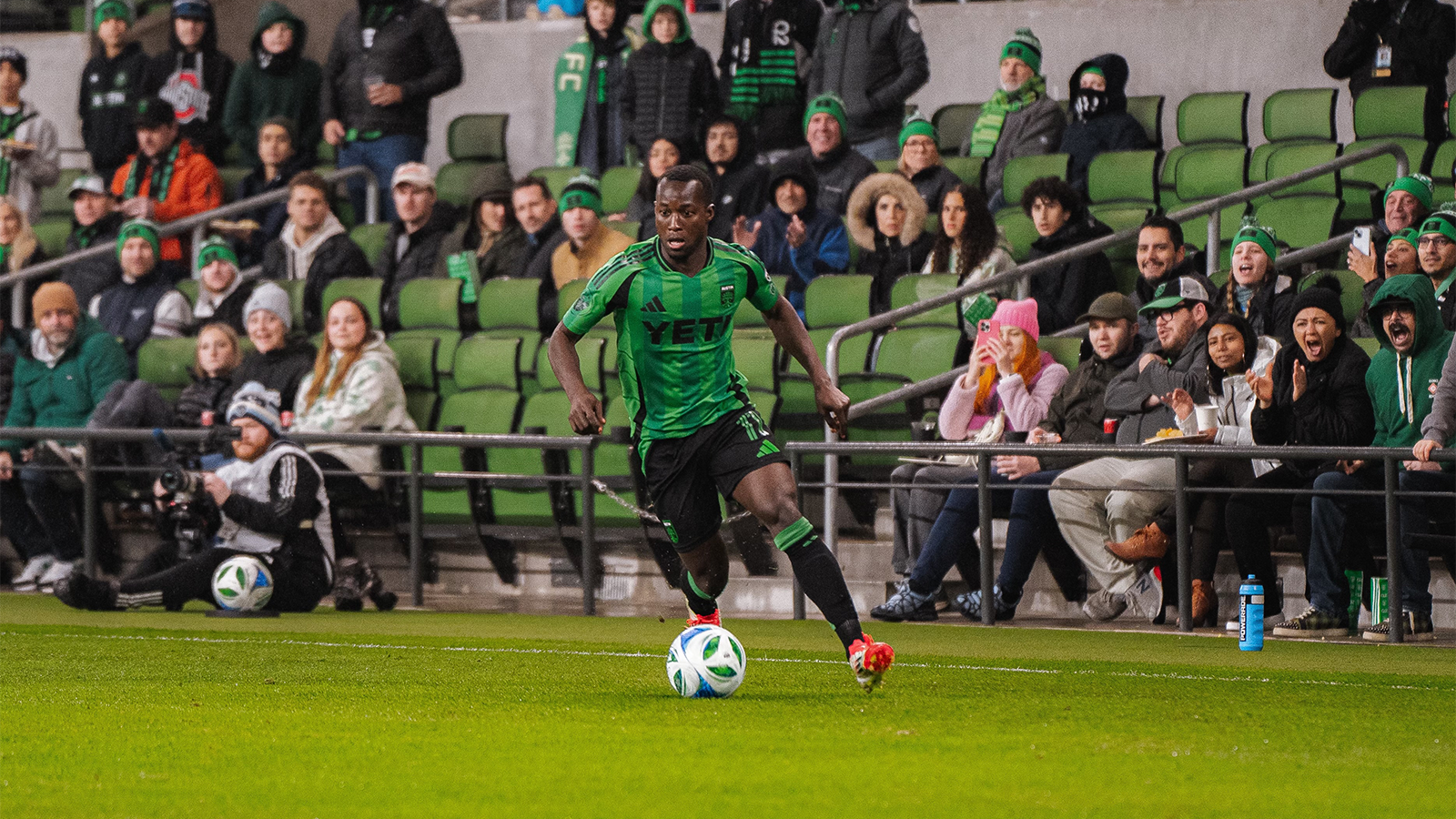 Austin FC winger Osman Bukari playing against SKC in 2025 opener