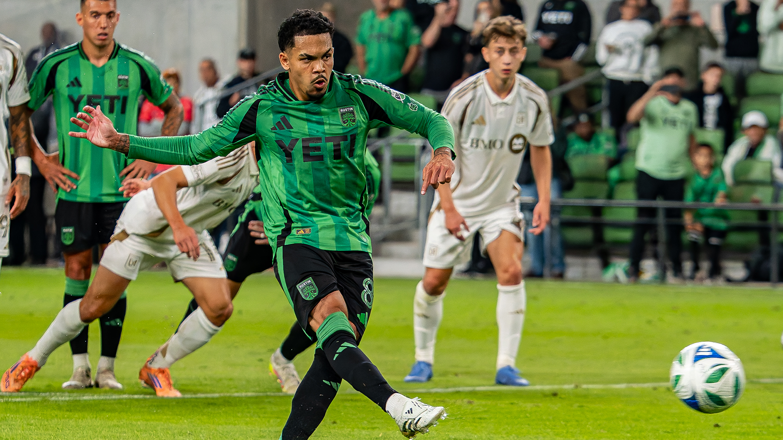 Austin FC's Dani Pereira converting a PK against LAFC